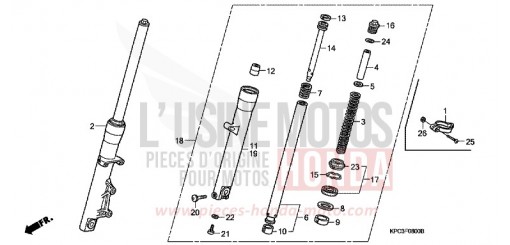 FOURCHETTE AVANT XL125V4 de 2004